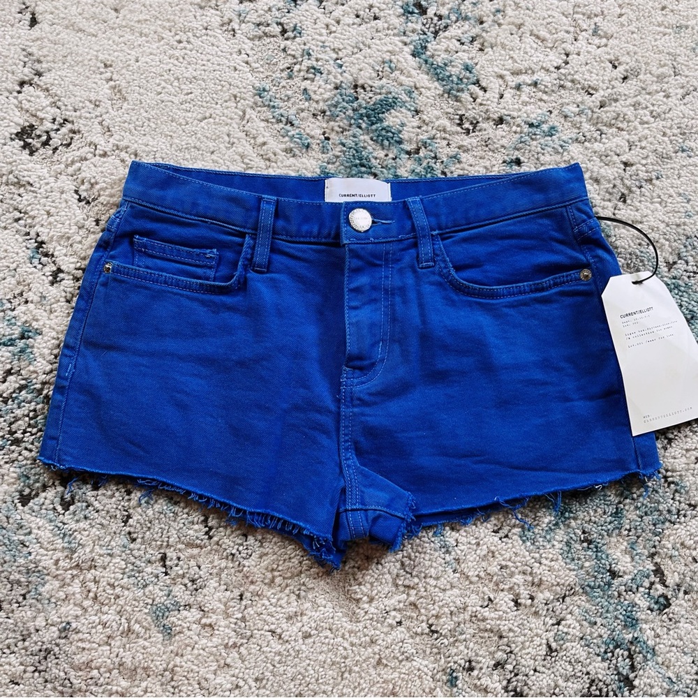 Current/Elliott Electric Blue Boyfriend Shorts